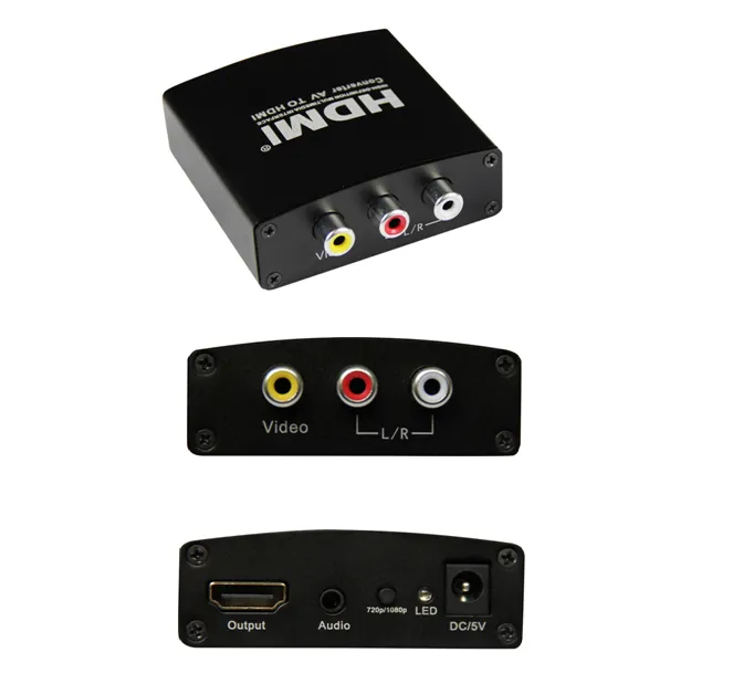AV To HDMI Converter AV Composite Video + Audio To HDMI Scaler Build-in 3D Digital Decoder For DVD factory