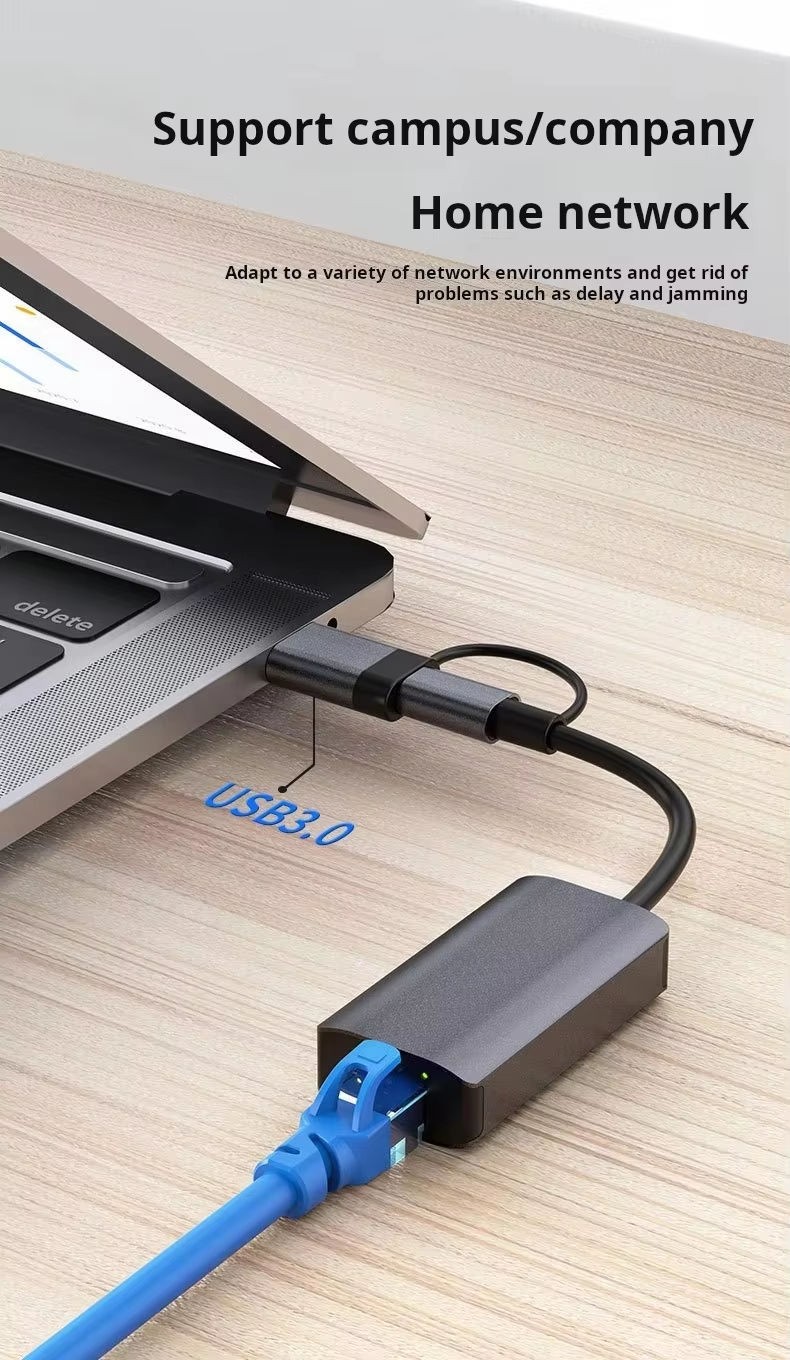 2.5G USB-C USB 3.0 To Ethernet Adapter – 2500Mbps Aluminum Alloy Plug Play LAN Converter high quality