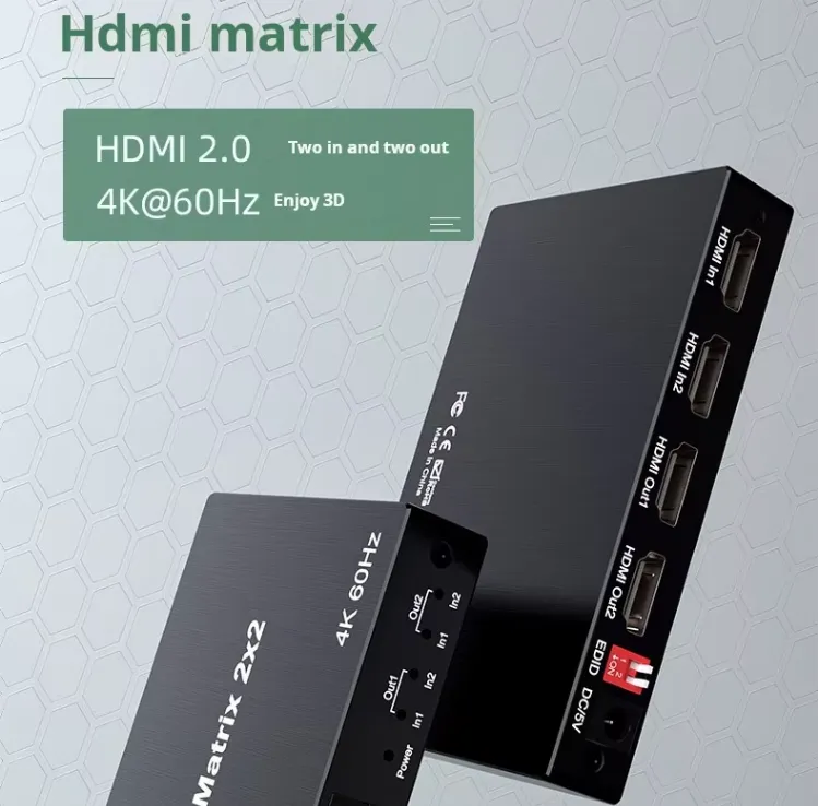 4K 60Hz HDMI Matrix 2X2 HDMI Matrix Switch 2 in 2 Out With Audio price