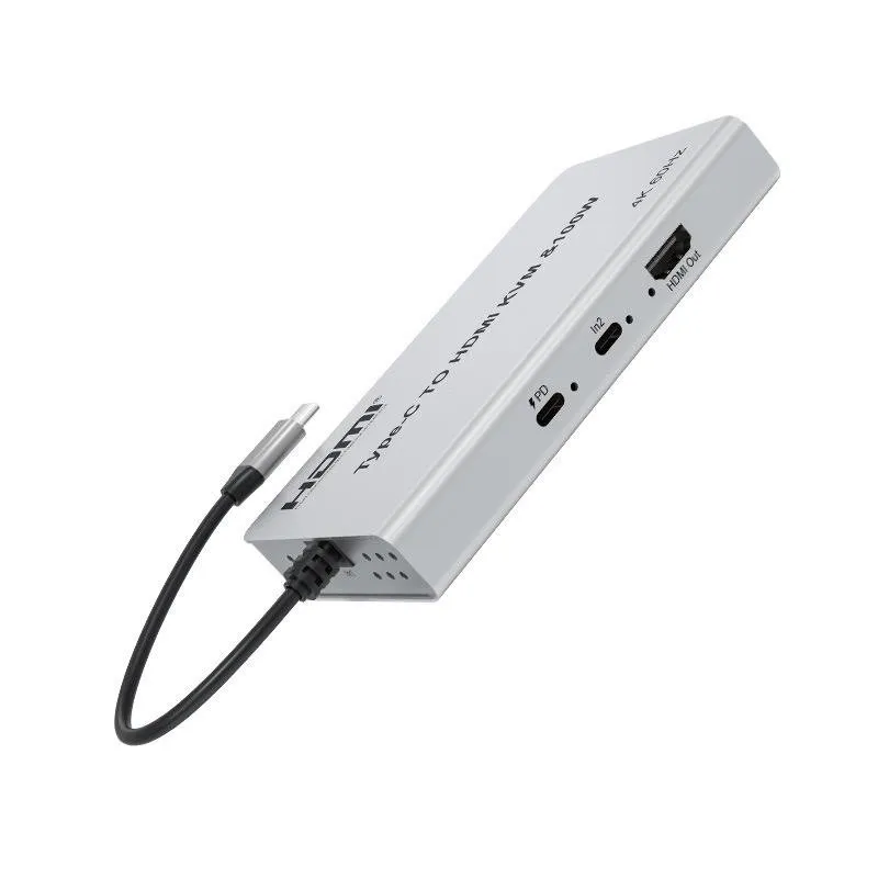 4K 60Hz HDR-10 Metal Type-C To KVM Video Switcher Adapter For 4 Displays high quality