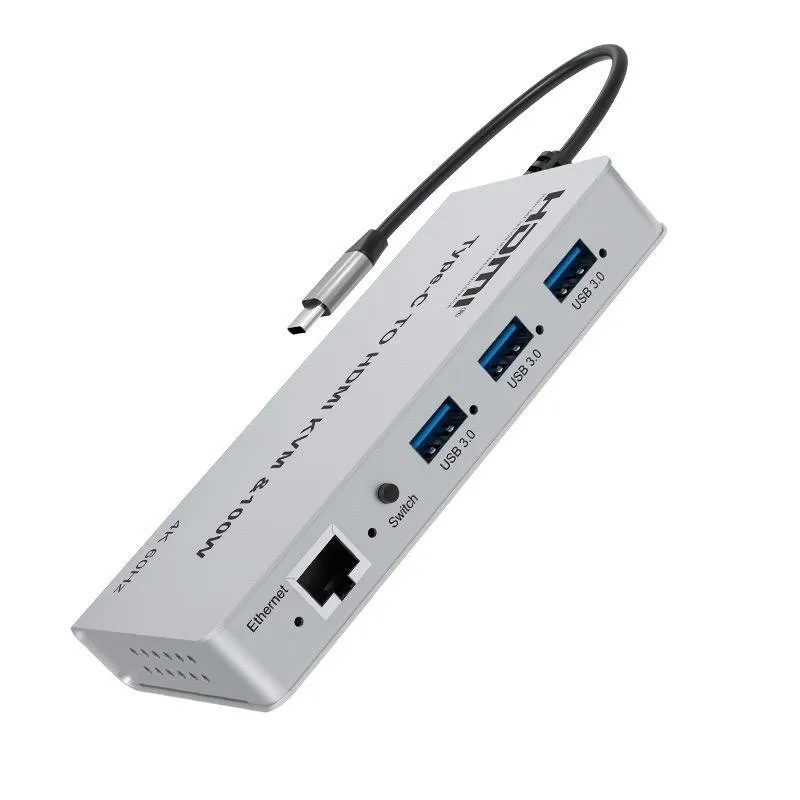 4K 60Hz HDR-10 Metal Type-C To KVM Video Switcher Adapter For 4 Displays best