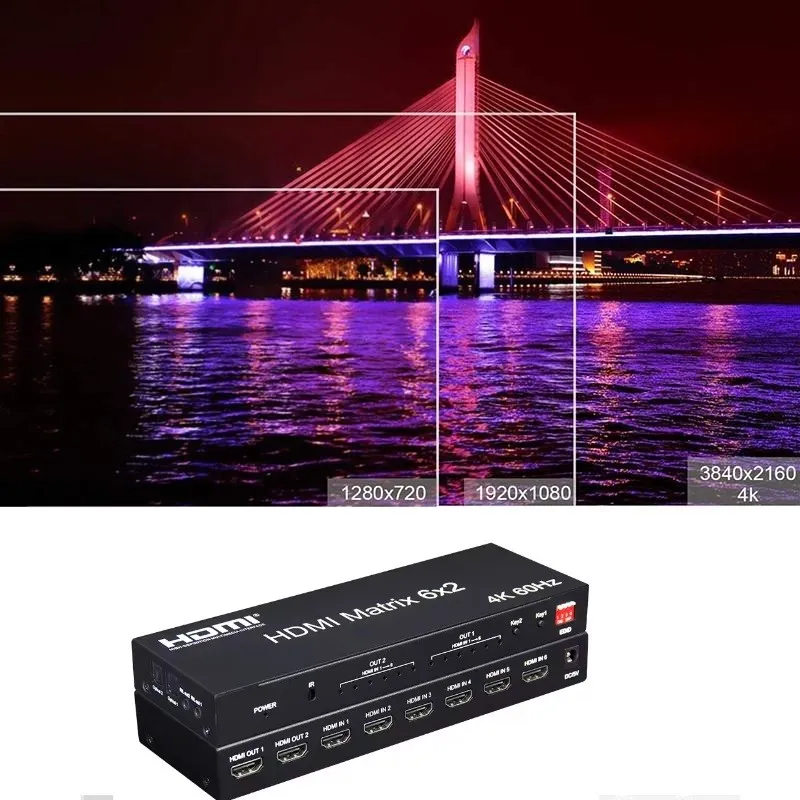 4K HDMI Matrix 6x2 With Optical Audio price