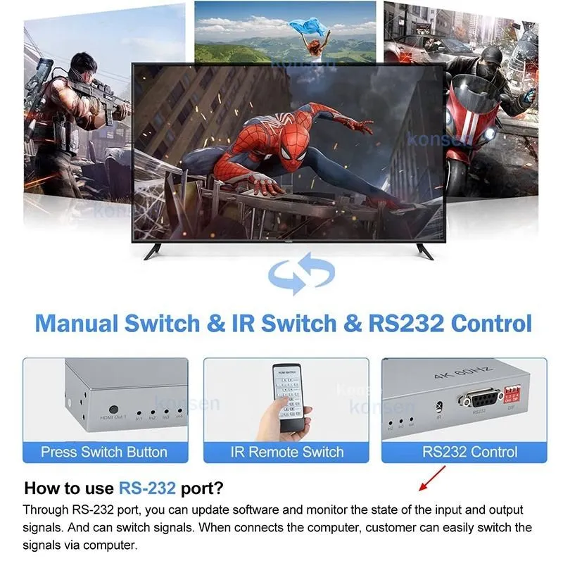 4x4 HDMI Matrix With Toslink Stereo Audio Output - 4K60Hz Professional AV Distribution Solution price