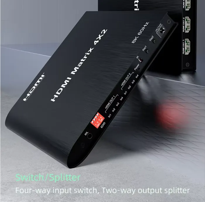 8K 60Hz HDMI Matrix 4x2 Support HDR 3D 8K HDMI Switch Splitter price