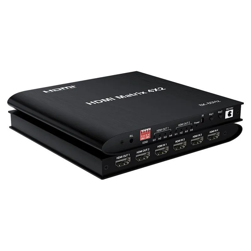 8K 60Hz HDMI Matrix 4x2 Support HDR 3D 8K HDMI Switch Splitter