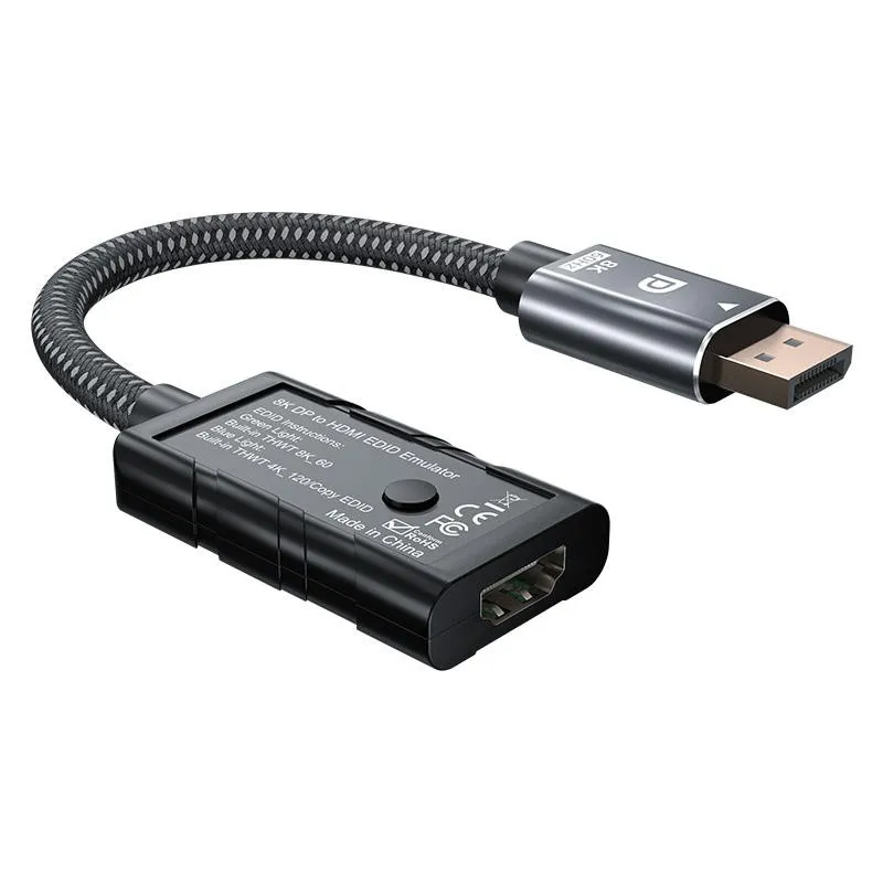 8K DP To HDMI EDID Emulator With One-Key Lock Screen factory