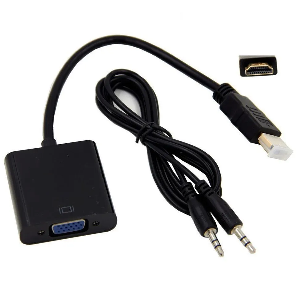 HD 1080P Gold Plated HDMI To VGA Adapter With 3.5mm Audio Cable suppliers