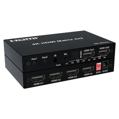 4k 60Hz HDMI Matrix 4X2 HDMI Switch 4 in 2 Out Matrix Full 3D With EDID