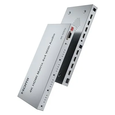 4x4 HDMI Matrix With Toslink Stereo Audio Output - 4K60Hz Professional AV Distribution Solution